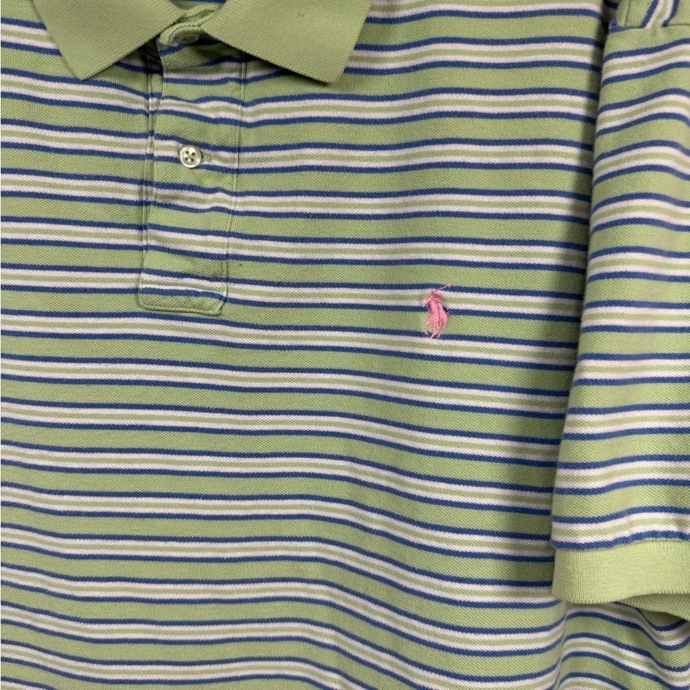 Ralph Lauren Green Striped Men's Polo Shirt 3XB